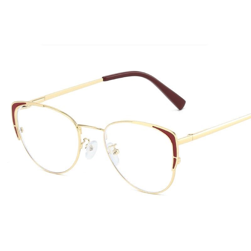 148 Luxury Cat Eye Women's Eyeglass Frame Fashion Metal Cateye Clear Lenses Glasses Vintage Transparent Optical Spectacle 1PC