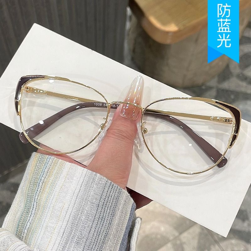 148 Luxury Cat Eye Women's Eyeglass Frame Fashion Metal Cateye Clear Lenses Glasses Vintage Transparent Optical Spectacle 1PC