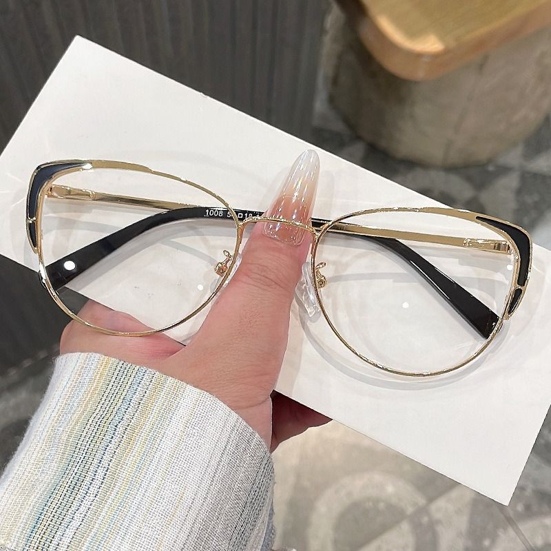 148 Luxury Cat Eye Women's Eyeglass Frame Fashion Metal Cateye Clear Lenses Glasses Vintage Transparent Optical Spectacle 1PC
