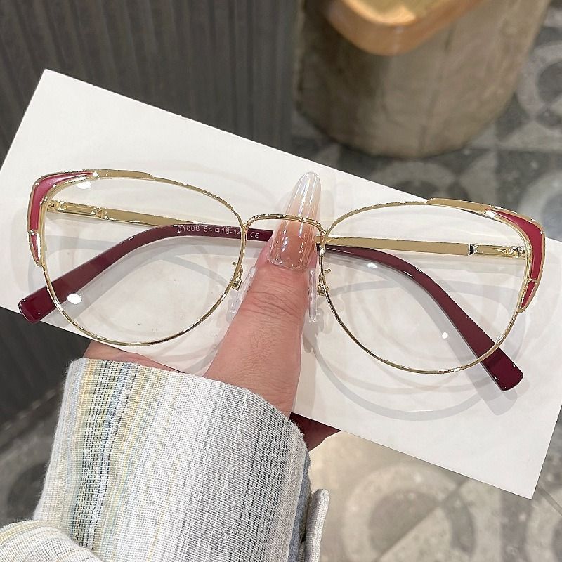 148 Luxury Cat Eye Women's Eyeglass Frame Fashion Metal Cateye Clear Lenses Glasses Vintage Transparent Optical Spectacle 1PC