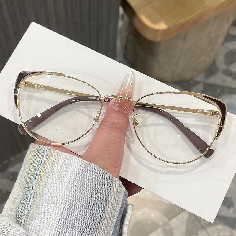 148 Luxury Cat Eye Women's Eyeglass Frame Fashion Metal Cateye Clear Lenses Glasses Vintage Transparent Optical Spectacle 1PC
