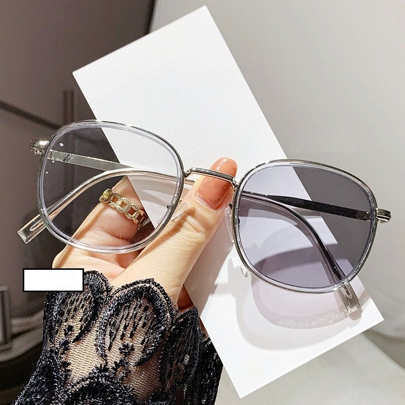 Photochromic Lens Anti Blue Light Round Brown Tawny Retro Photo Grey Lenses 2026 Computer Optical Girls Women 2026 Glasses 1PC