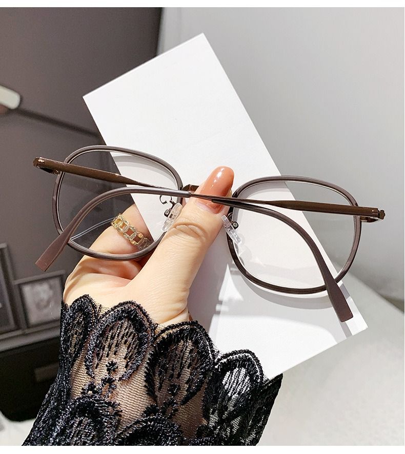 Photochromic Lens Anti Blue Light Round Brown Tawny Retro Photo Grey Lenses 2026 Computer Optical Girls Women 2026 Glasses 1PC