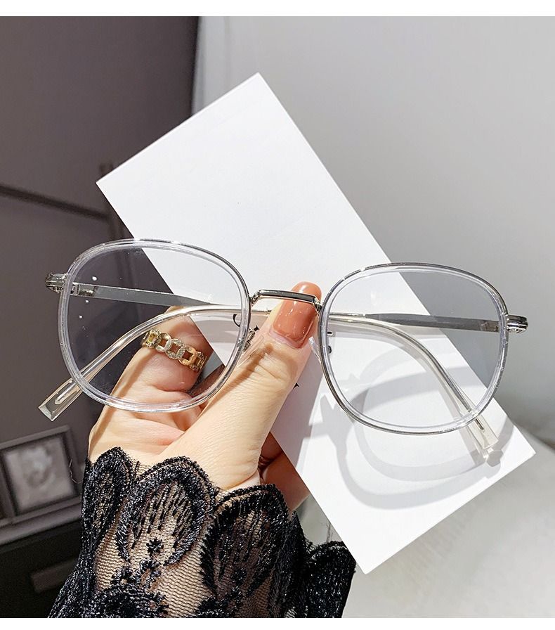 Photochromic Lens Anti Blue Light Round Brown Tawny Retro Photo Grey Lenses 2026 Computer Optical Girls Women 2026 Glasses 1PC