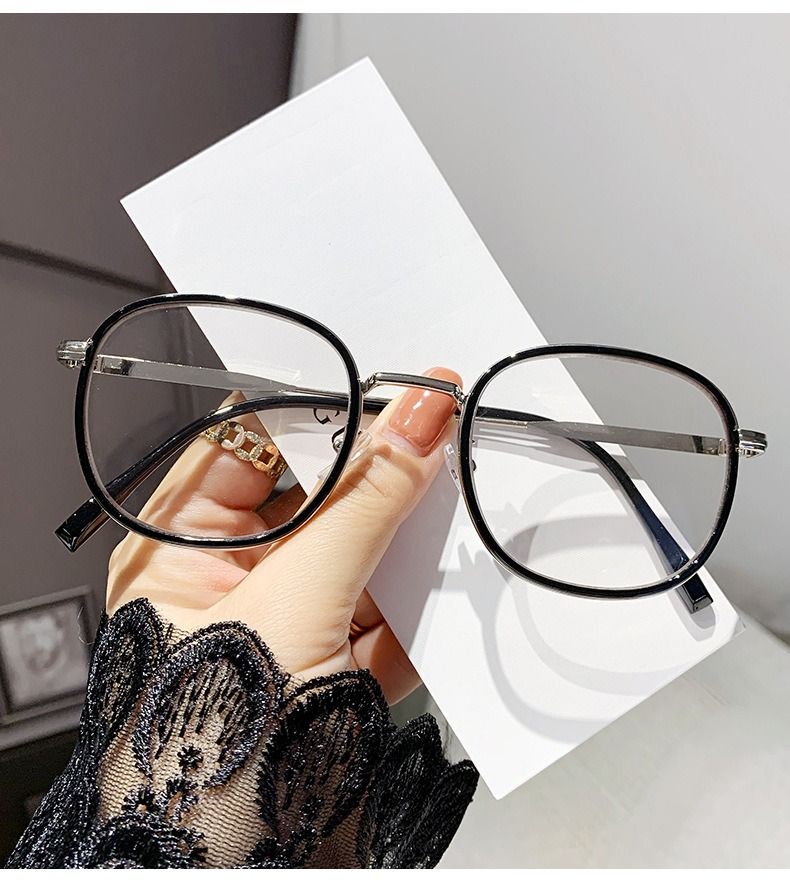 Photochromic Lens Anti Blue Light Round Brown Tawny Retro Photo Grey Lenses 2026 Computer Optical Girls Women 2026 Glasses 1PC