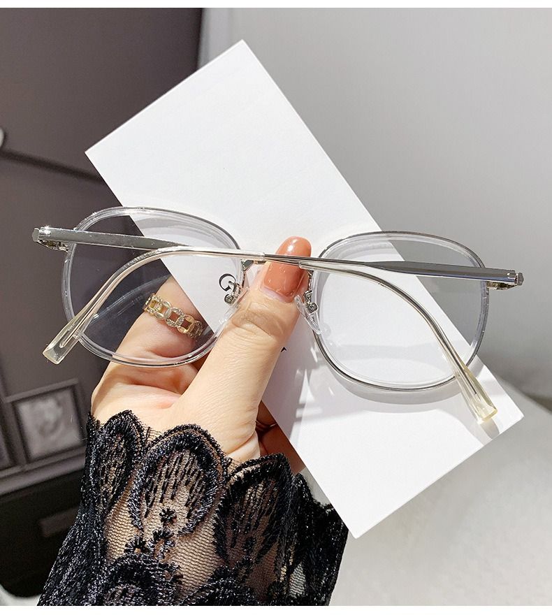 Photochromic Lens Anti Blue Light Round Brown Tawny Retro Photo Grey Lenses 2026 Computer Optical Girls Women 2026 Glasses 1PC