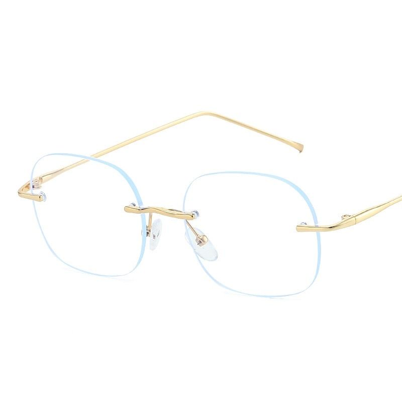 2026 Popular Women Chic Rimless Glasses Women Eyeglasses Frames Blue Light Blocking Clear Lens Non-prescription Reading Eyewear 1PC