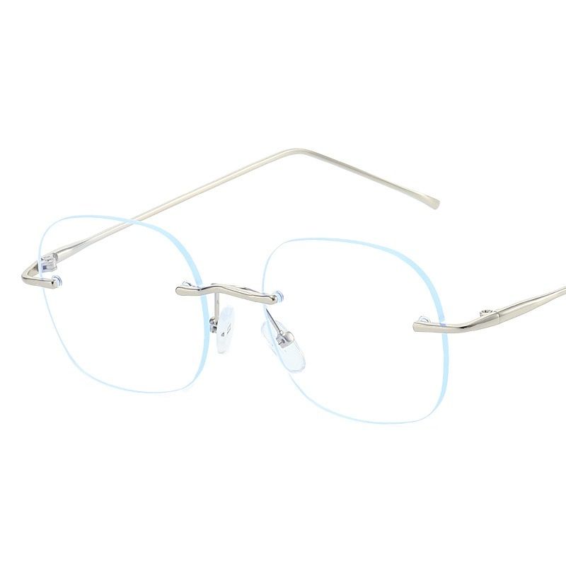 2026 Popular Women Chic Rimless Glasses Women Eyeglasses Frames Blue Light Blocking Clear Lens Non-prescription Reading Eyewear 1PC