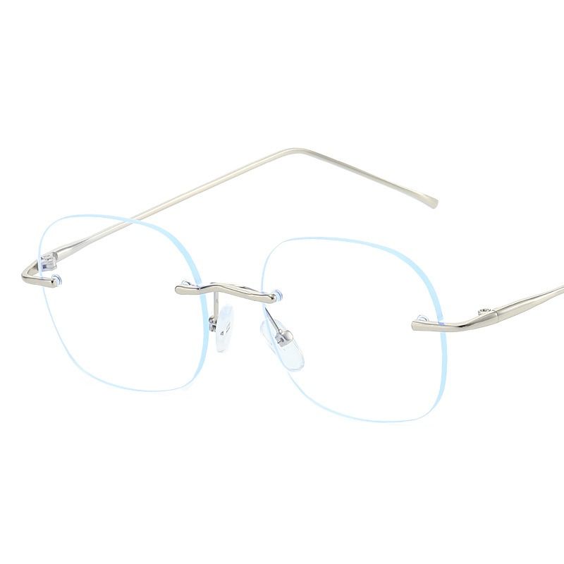 2026 Popular Women Chic Rimless Glasses Women Eyeglasses Frames Blue Light Blocking Clear Lens Non-prescription Reading Eyewear 1PC
