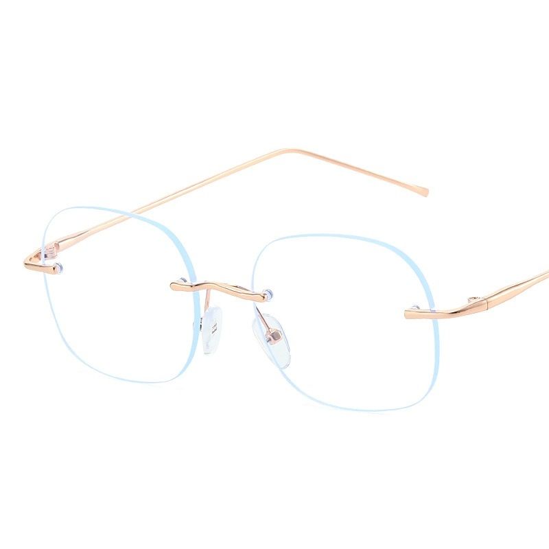 2026 Popular Women Chic Rimless Glasses Women Eyeglasses Frames Blue Light Blocking Clear Lens Non-prescription Reading Eyewear 1PC