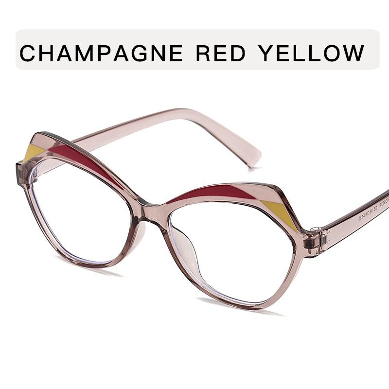 Vintage Polygon Patchwork Anti-blue Light Eyeglasses for Women 2026 New Fashion Clear Lens Glasses Frame Ladies Computer Eyewear 1PC