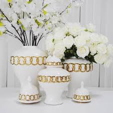 Stylish White & Gold Ceramic Vase – Eye-Catching Decor Piece for Living Rooms & Offices (37 x 21 cm)