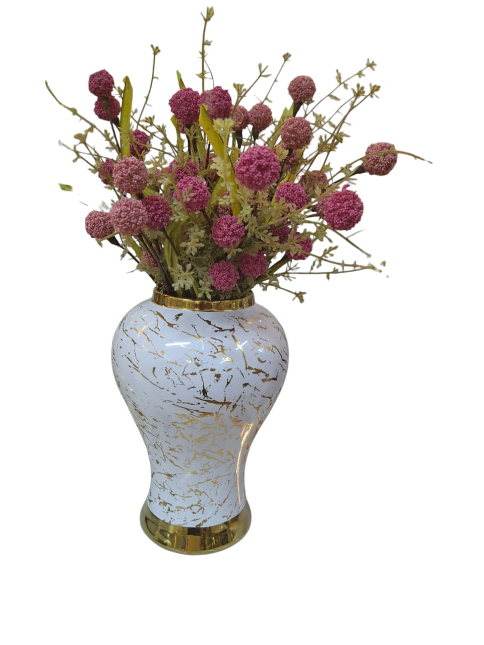 Classic Meets Chic: White & Gold Ceramic Vase – A Luxurious Touch for Modern Interiors