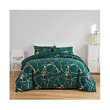 Luxury Gold Marble Duvet Cover Set with Foil-Style Finish – Elegant Bedding for Modern Bedrooms