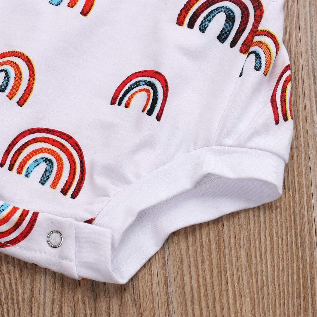 Baby One-piece Clothing Girls Rainbow Suspender Shorts Newborn Romper Jumpsuit