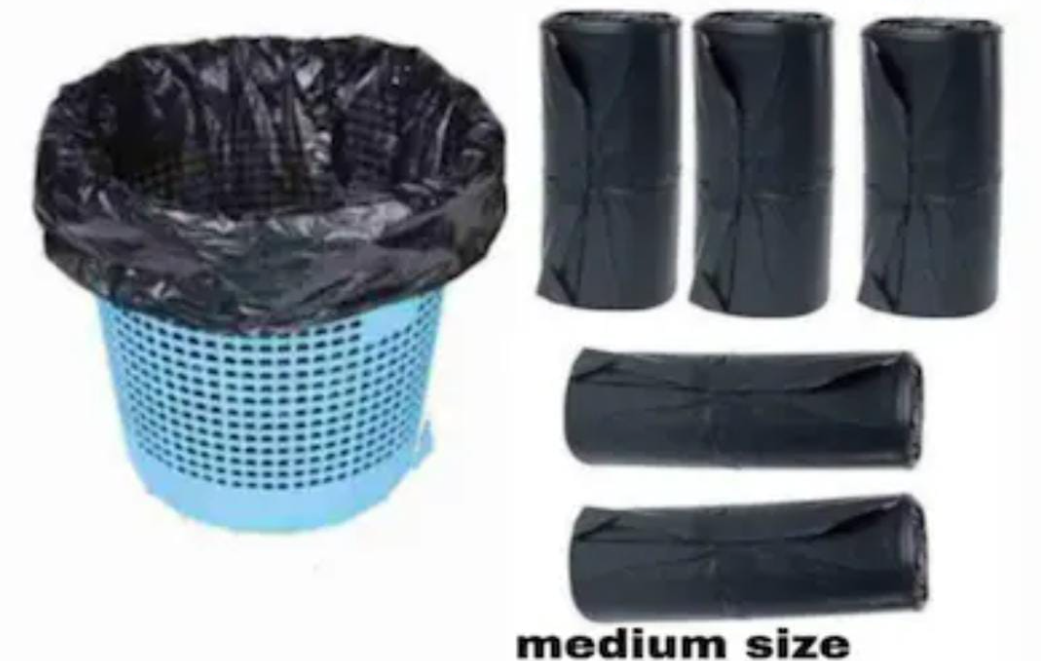 100Pcs Bin Liners - Medium Size:45*60cm Black large disposable garbage/trash bags