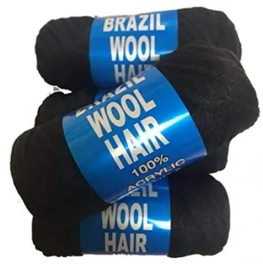 4Pcs Dark Brown Brazilian Wool Hair for Braids Acrylic Hand Knitting Yarn for Hair Braiding Hair Extension Faux Locs African Crochet Braid