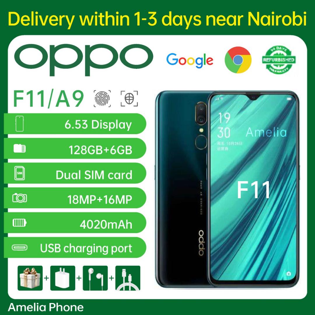 Refurbished OPPO A9 F11 Smartphone 128GB 2G 3G 4G/ LTE Dual SIM Smartphone 6.53 inches Fingerprint Recognition, Facial Recognition 16MP+16MP 4020mAh