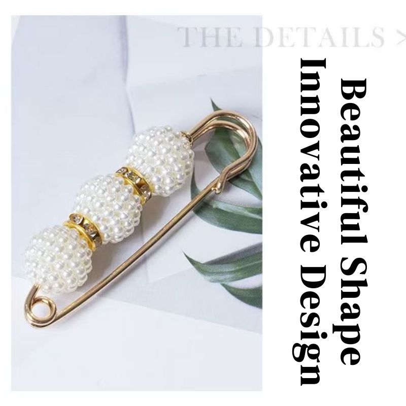 4PCS Multi-purpose Multi-function Imitating Pearl Pin Jewelry, Waist Reduction,pearl Brooch Fixed Girth,decorating Various Clothes/trousers/shirt/dress/sweater/shawl/pant /scarves/jackets/hats/handbag