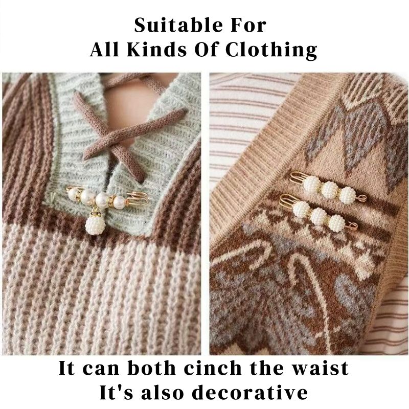 4PCS Multi-purpose Multi-function Imitating Pearl Pin Jewelry, Waist Reduction,pearl Brooch Fixed Girth,decorating Various Clothes/trousers/shirt/dress/sweater/shawl/pant /scarves/jackets/hats/handbag