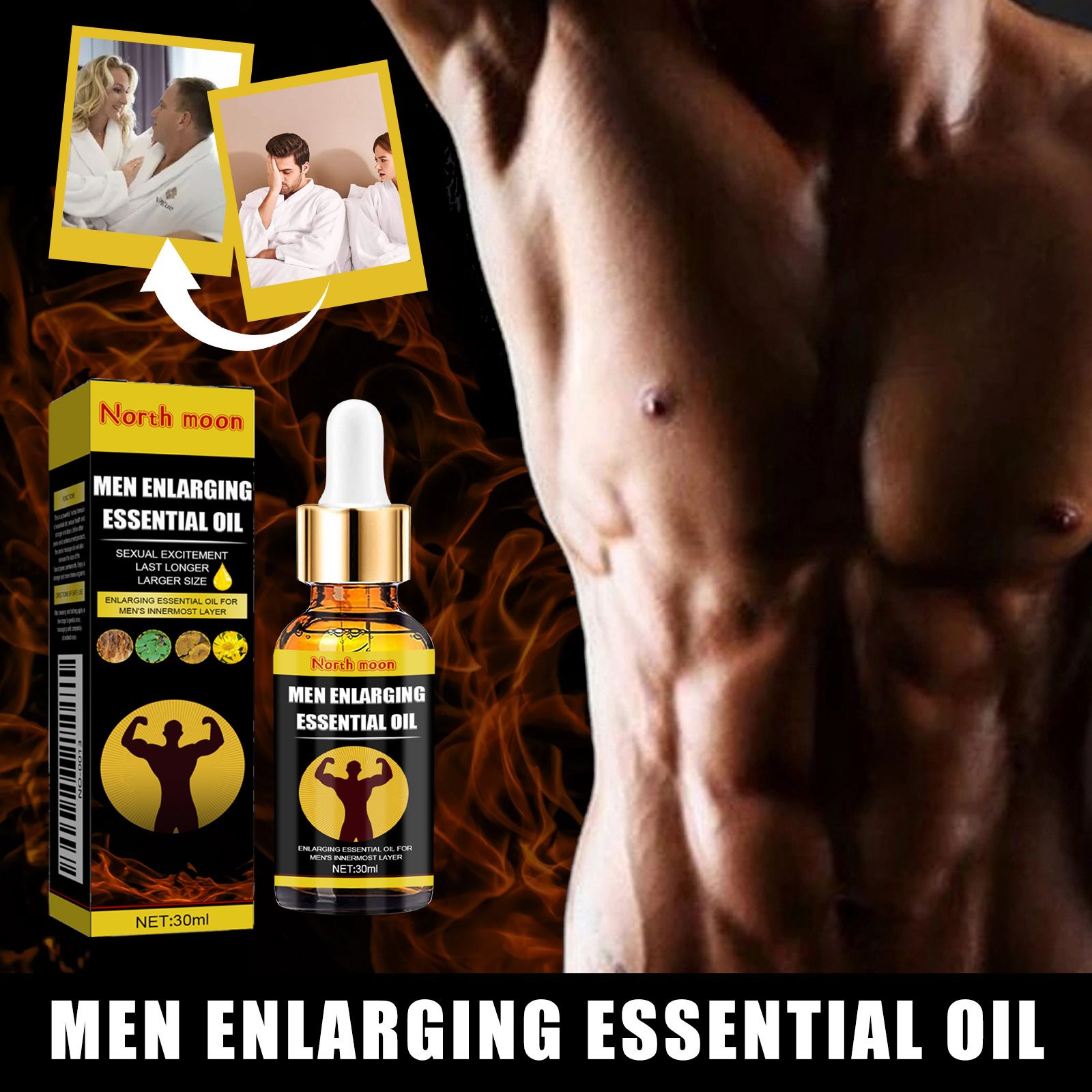 Men Health Massage Oil,Man Cock Massage Enlargement，Penis Thickening，Dick Larger，Phallus Thicker Longer Growth Stronger，Men's Genital Enhancement