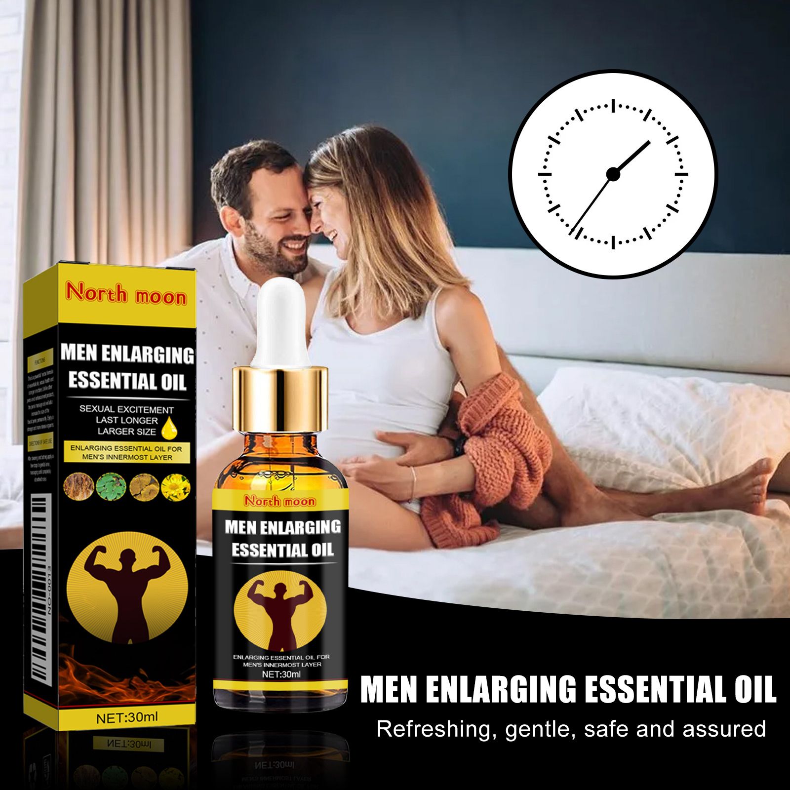 Men Health Massage Oil,Man Cock Massage Enlargement，Penis Thickening，Dick Larger，Phallus Thicker Longer Growth Stronger，Men's Genital Enhancement