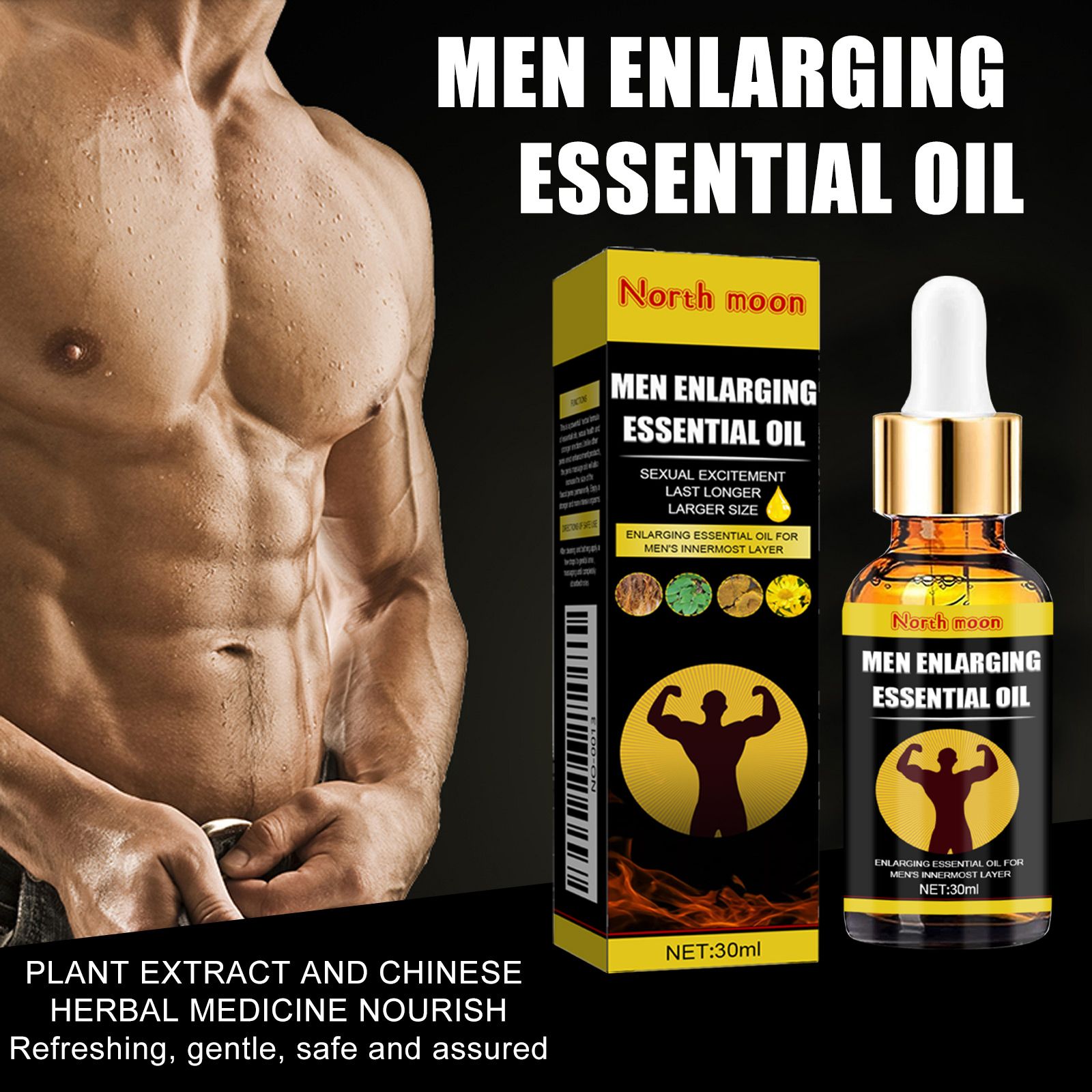 Men Health Massage Oil,Man Cock Massage Enlargement，Penis Thickening，Dick Larger，Phallus Thicker Longer Growth Stronger，Men's Genital Enhancement