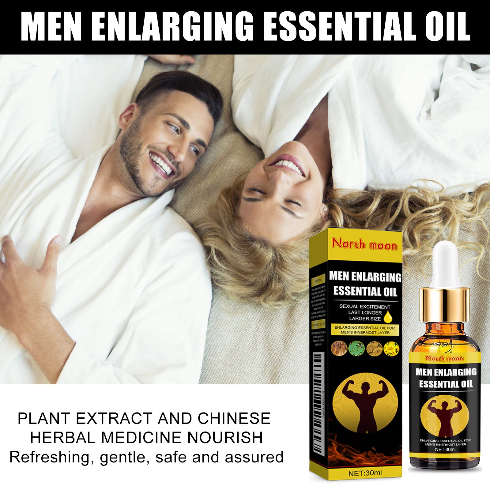Men Health Massage Oil,Man Cock Massage Enlargement，Penis Thickening，Dick Larger，Phallus Thicker Longer Growth Stronger，Men's Genital Enhancement