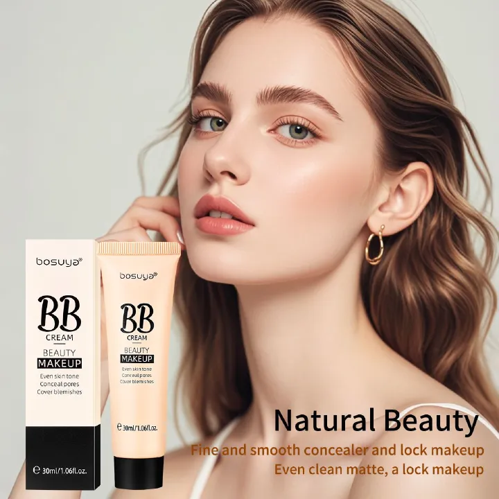 24H Full Coverage BB Cream Natural Makeup Effect Sweat Moisturizing Liquid Foundation Lightweight Matte Sensitive Skin Dry Skin Oily Skin Long Lasting Hydrating Clean Beauty Foundation Lock Makeup