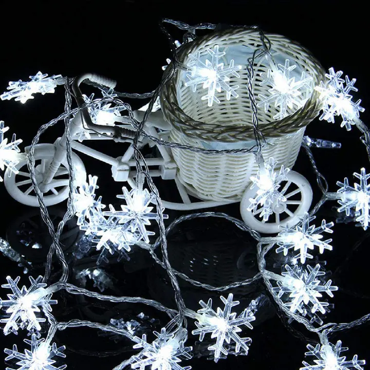 Snowflake Lights, 1.5m to 10m,10 to 80 LED Christmas/Festival Twinkle Snowflake String Lights,Battery Operated, 8 Modes Twinkle Light Waterproof for Outdoor Indoor Tree Room Decor, Warm White 1025