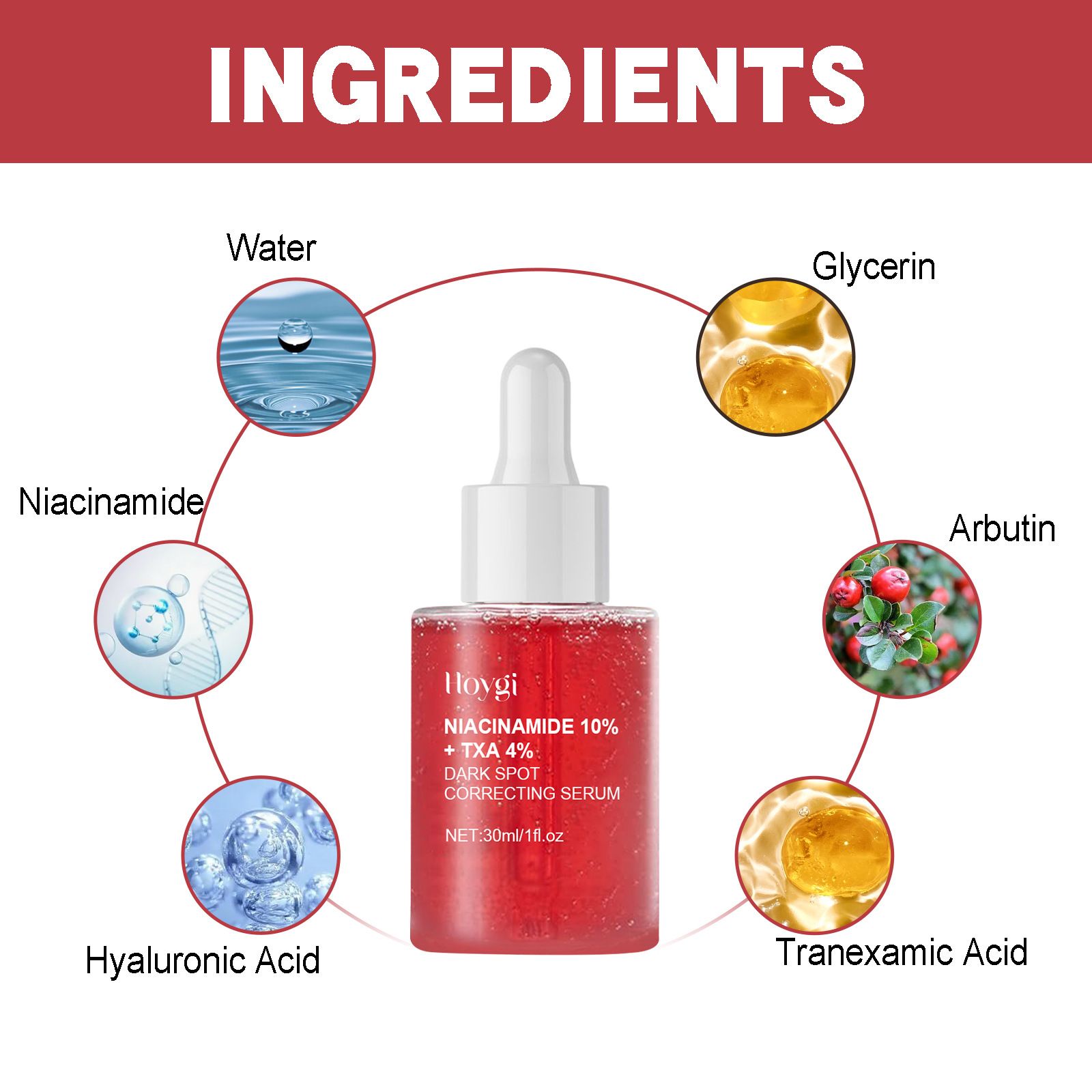 Natural Plants Serum - Skin Care - Moisturize Hydrating Brightening Whitening Acne Treatment | Firming Anti-wrinkle Deeply Nourish Smooth Anti-dark Repair Skin | Salicylic Acid Niacinamide