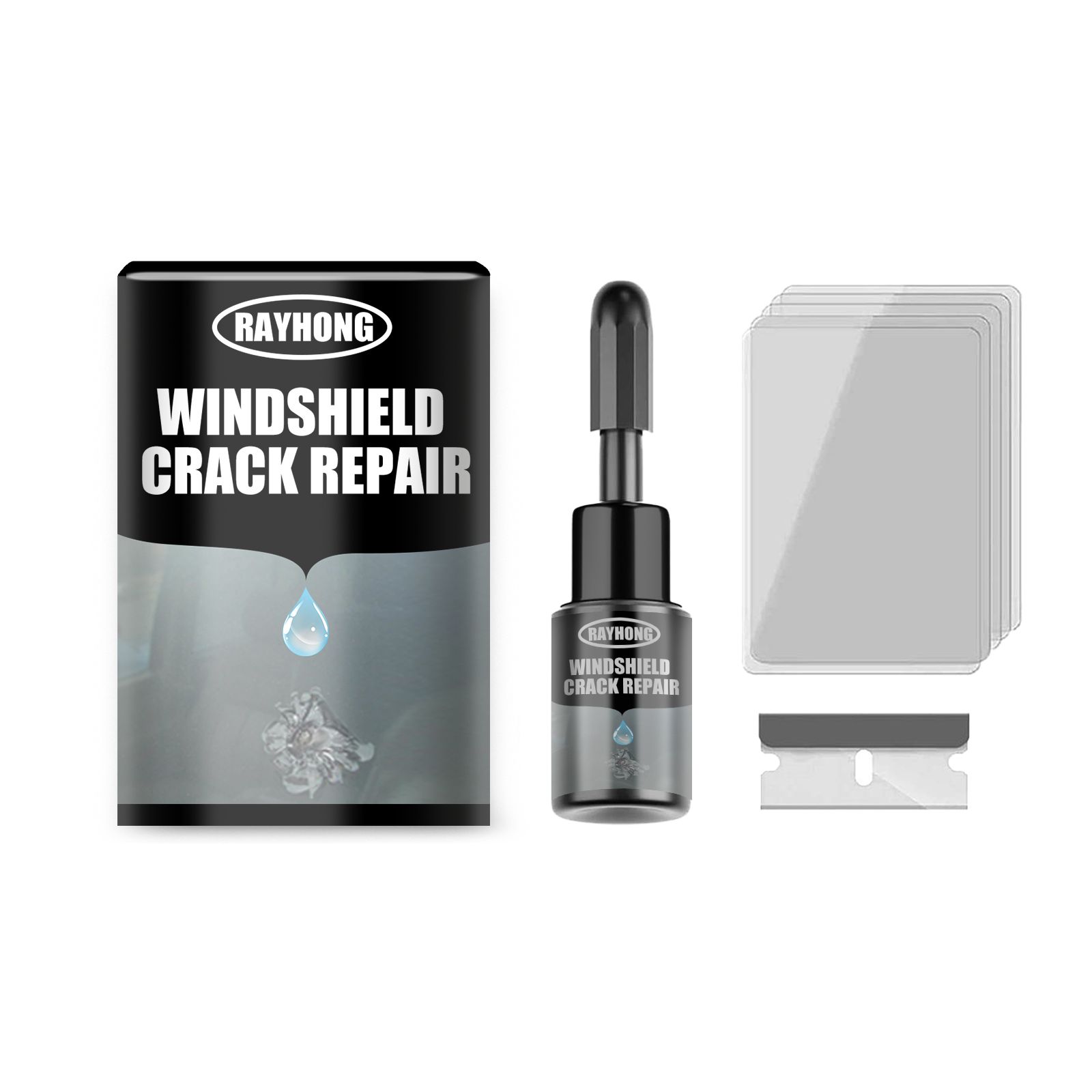 Windshield Crack Repair Kit, Car Window Cracks Gone Glass Repair Fluid, Windshield Repair Resin, Windshield Crack Repair Fluid Window, Nano Glass Repair Kit for Chips and Cracks 20ml Set