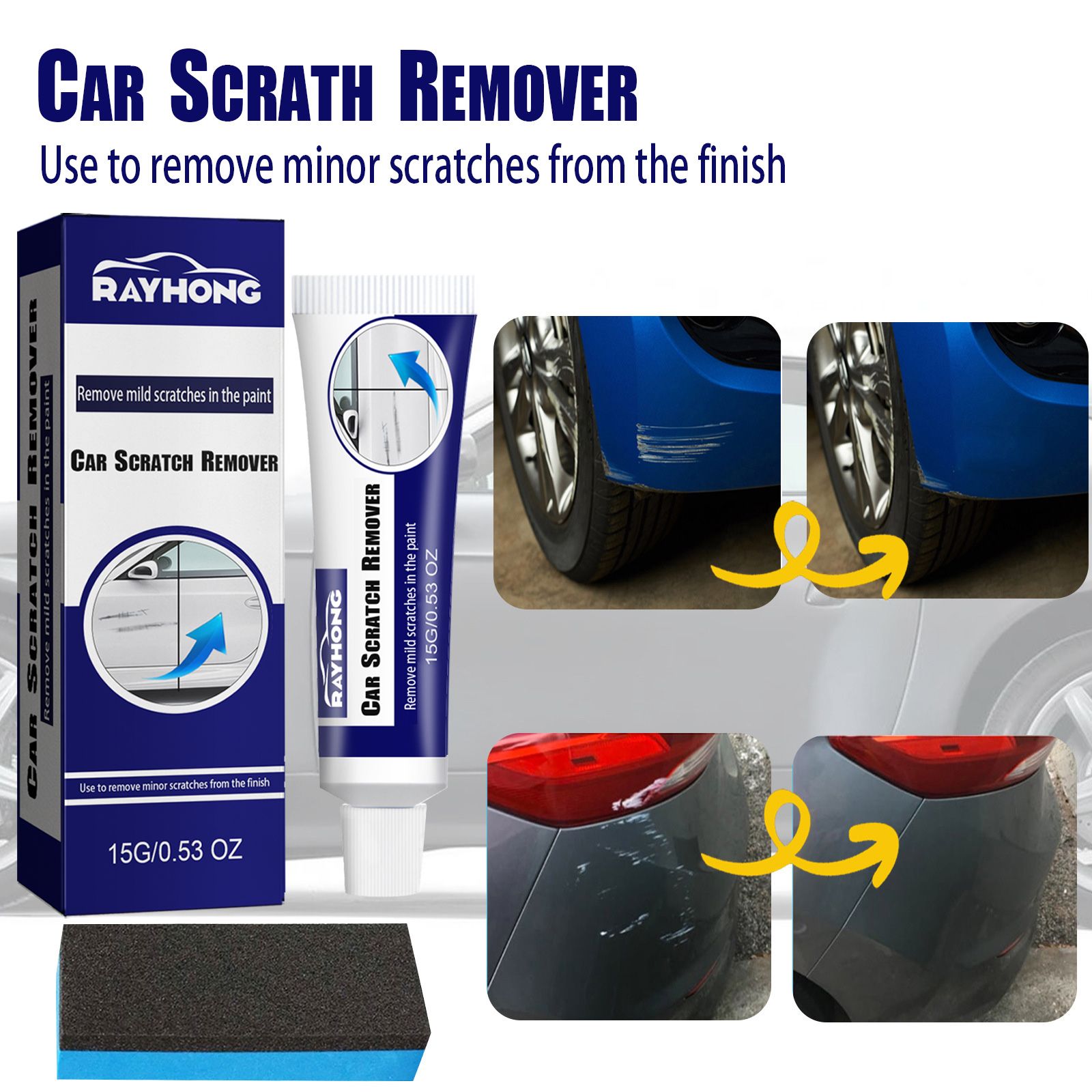 GAR SLIGHT SCRATH REMOVER,Car Wax Repair Supplies, Car Scratch Eliminator, From Scratch Elimination to Glazing, Glass Coating Agent, Car Body Repair Tool,Auto Surface Repair Agent, Car Care