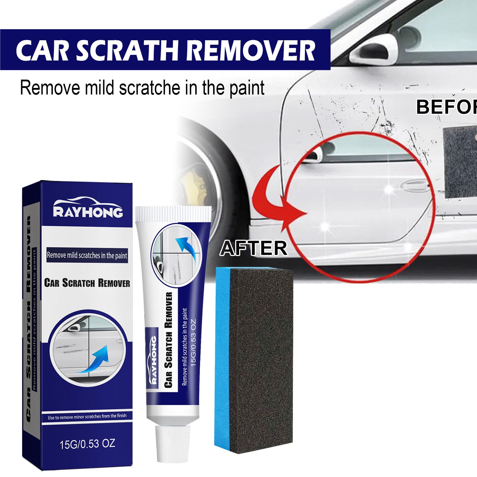 GAR SLIGHT SCRATH REMOVER,Car Wax Repair Supplies, Car Scratch Eliminator, From Scratch Elimination to Glazing, Glass Coating Agent, Car Body Repair Tool,Auto Surface Repair Agent, Car Care