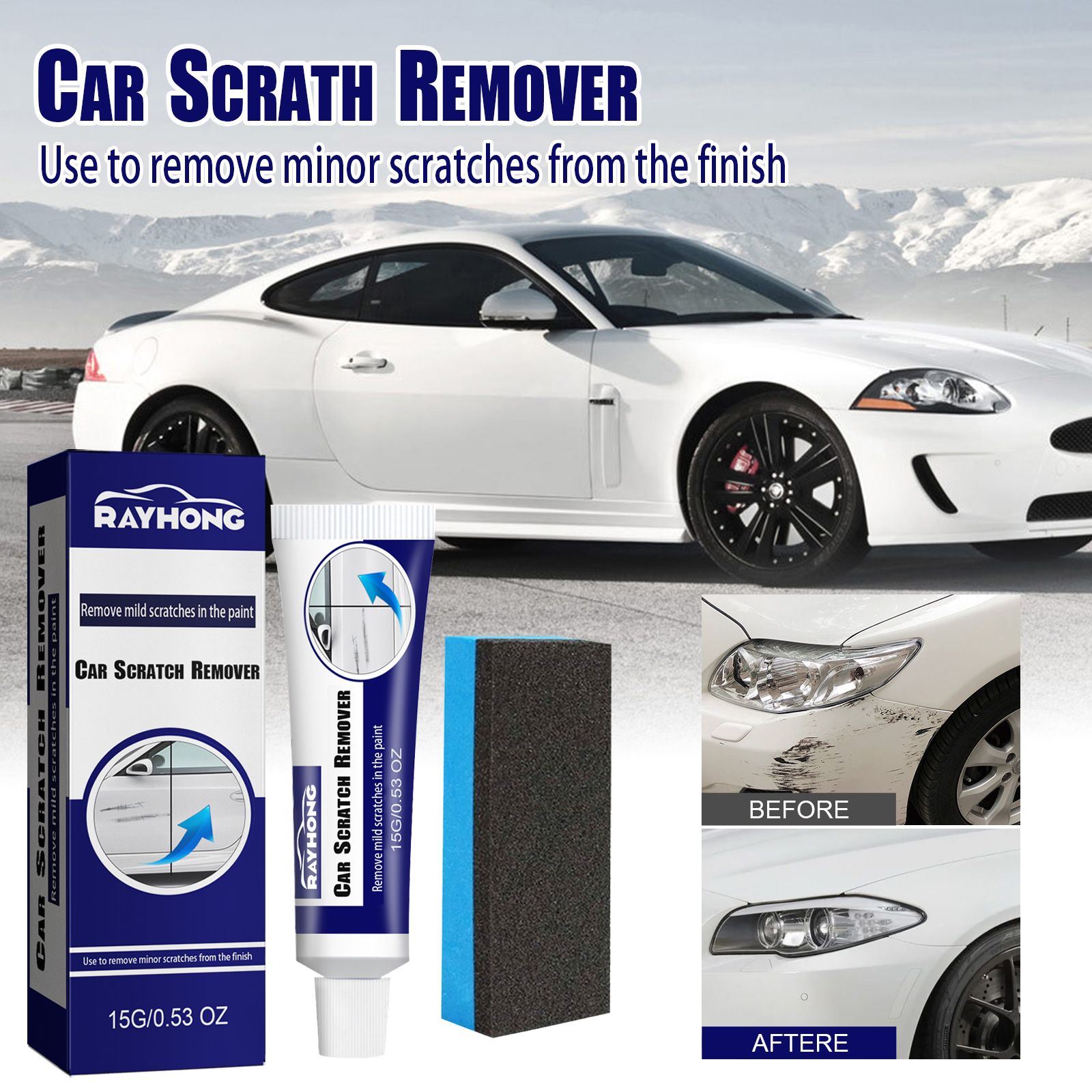 GAR SLIGHT SCRATH REMOVER,Car Wax Repair Supplies, Car Scratch Eliminator, From Scratch Elimination to Glazing, Glass Coating Agent, Car Body Repair Tool,Auto Surface Repair Agent, Car Care