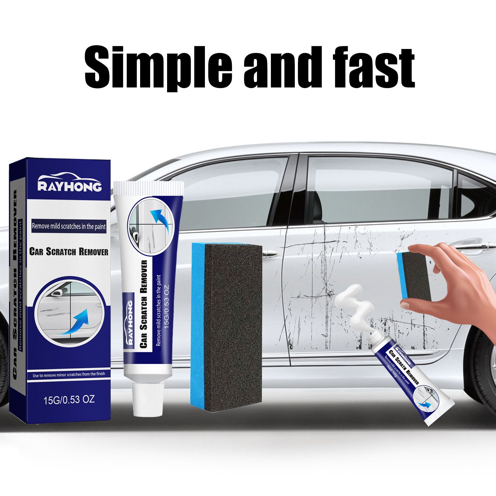 GAR SLIGHT SCRATH REMOVER,Car Wax Repair Supplies, Car Scratch Eliminator, From Scratch Elimination to Glazing, Glass Coating Agent, Car Body Repair Tool,Auto Surface Repair Agent, Car Care