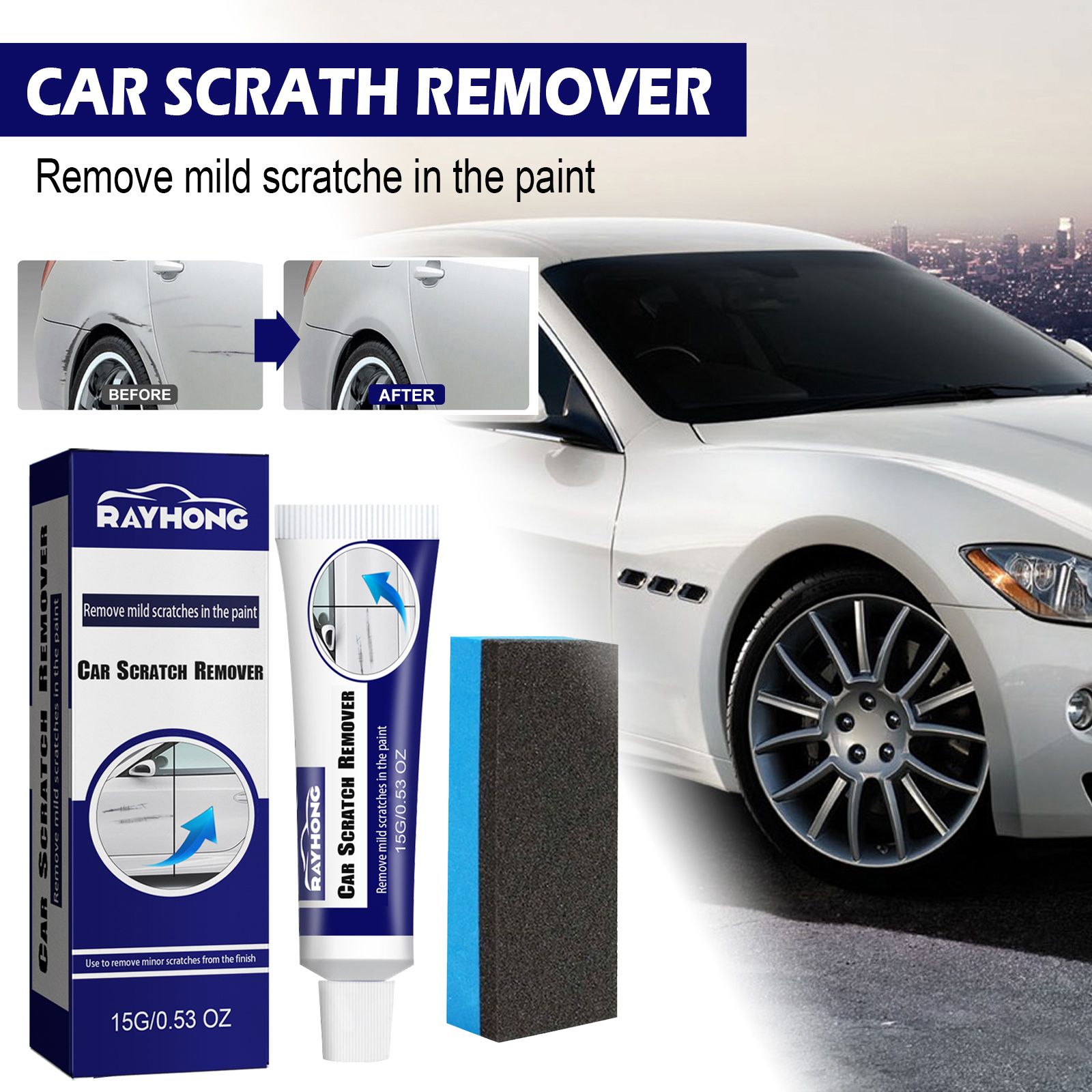 GAR SLIGHT SCRATH REMOVER,Car Wax Repair Supplies, Car Scratch Eliminator, From Scratch Elimination to Glazing, Glass Coating Agent, Car Body Repair Tool,Auto Surface Repair Agent, Car Care