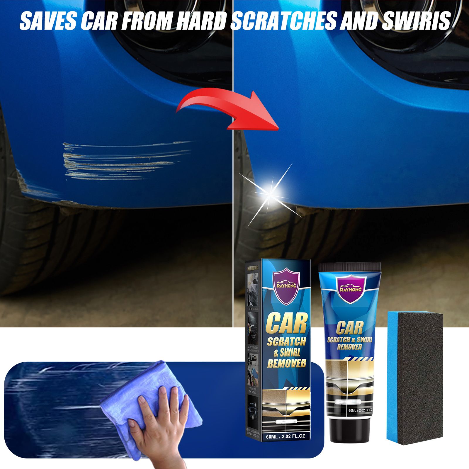 Car Slight Scratch & Swirl Remover| Automotive Tools & Supplies | Automotive Care & Detailing | Waxes & Polishes |Repairs Surface Small Scratches Paint