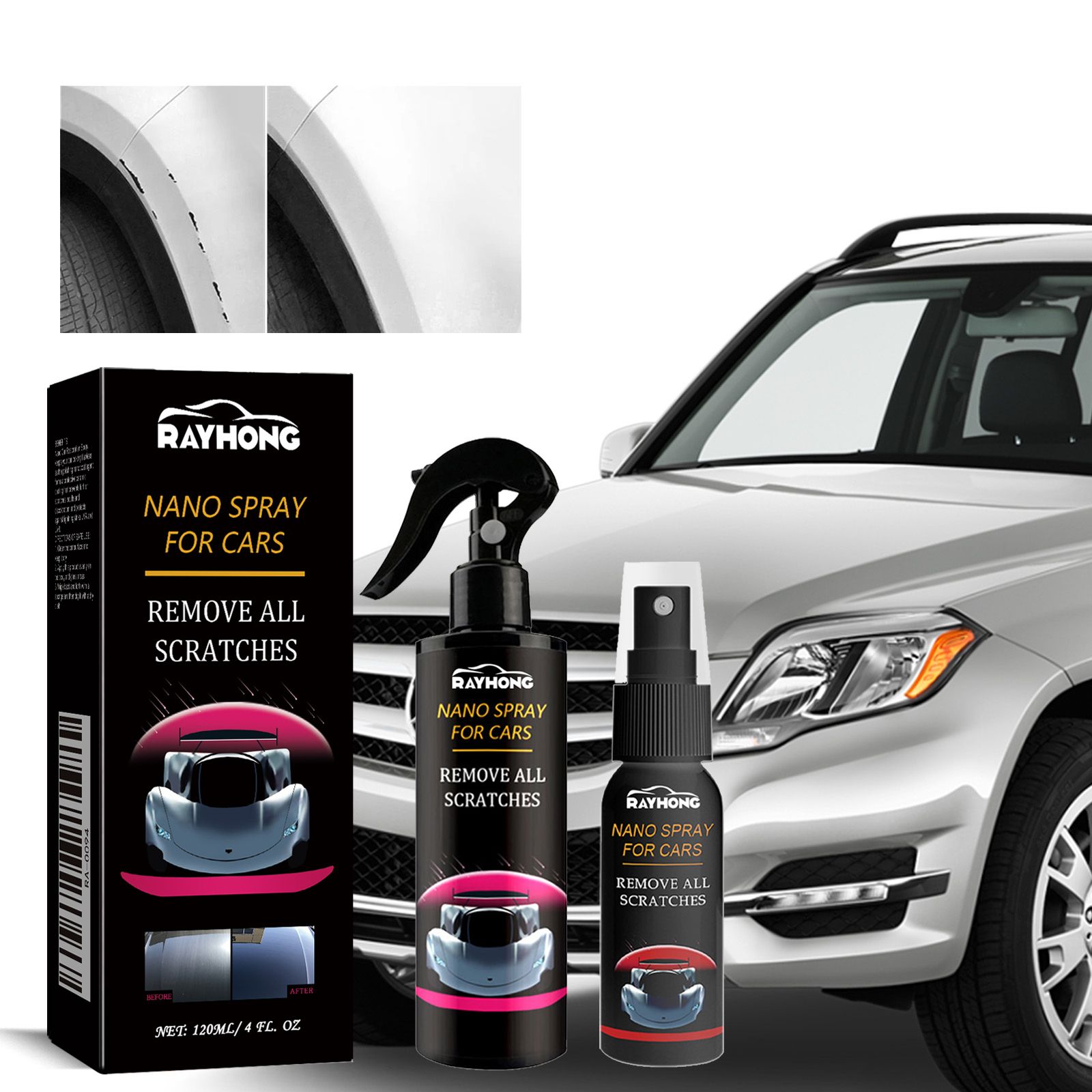 120ml NANO SPRAY FOR CARS REMOVE SLIGHT SCRATCHES，Car Scratch Repair Nano Spray, Car Coating Agent, Nano Spray Quick Repair Car Coating, To Car Paint Plating Crystal, Car Surface Drive Wax Water