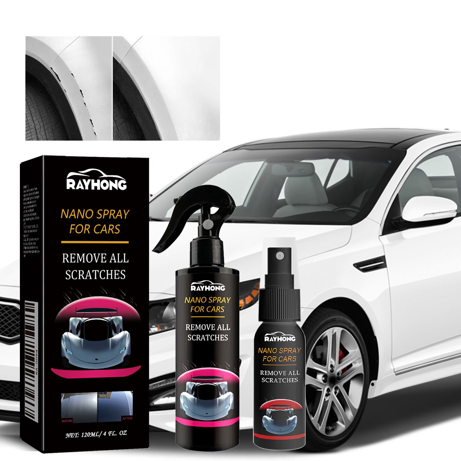 120ml NANO SPRAY FOR CARS REMOVE SLIGHT SCRATCHES，Car Scratch Repair Nano Spray, Car Coating Agent, Nano Spray Quick Repair Car Coating, To Car Paint Plating Crystal, Car Surface Drive Wax Water