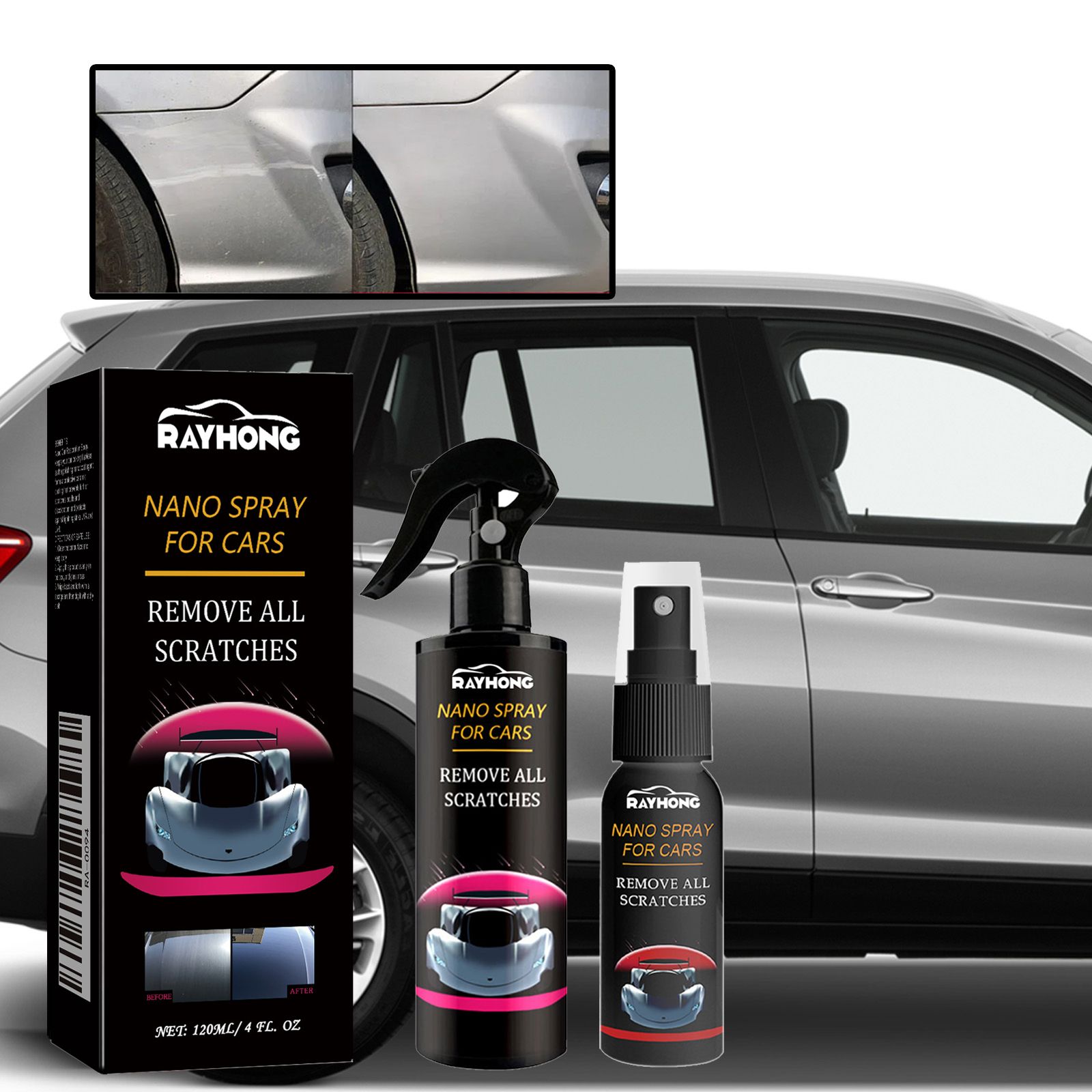 120ml NANO SPRAY FOR CARS REMOVE SLIGHT SCRATCHES，Car Scratch Repair Nano Spray, Car Coating Agent, Nano Spray Quick Repair Car Coating, To Car Paint Plating Crystal, Car Surface Drive Wax Water