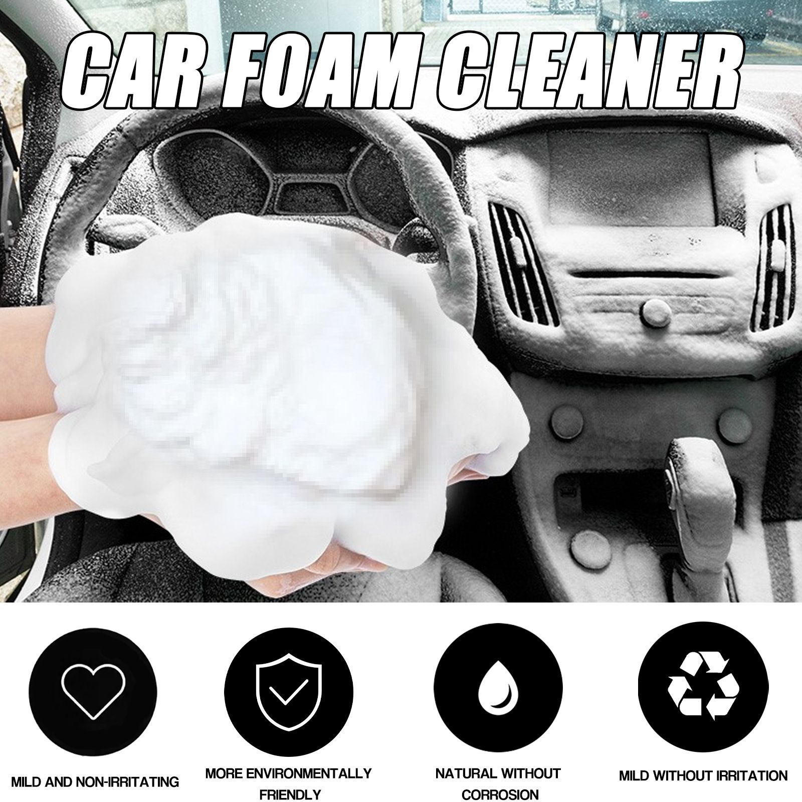 Car Foam Cleaner,Automotive Erobic Foam Cleaning,Safe On All Surfaces,Mild And Non-rritating,more Environmentally Friendly,Natural Without Corrosion,Mild Without Irritation