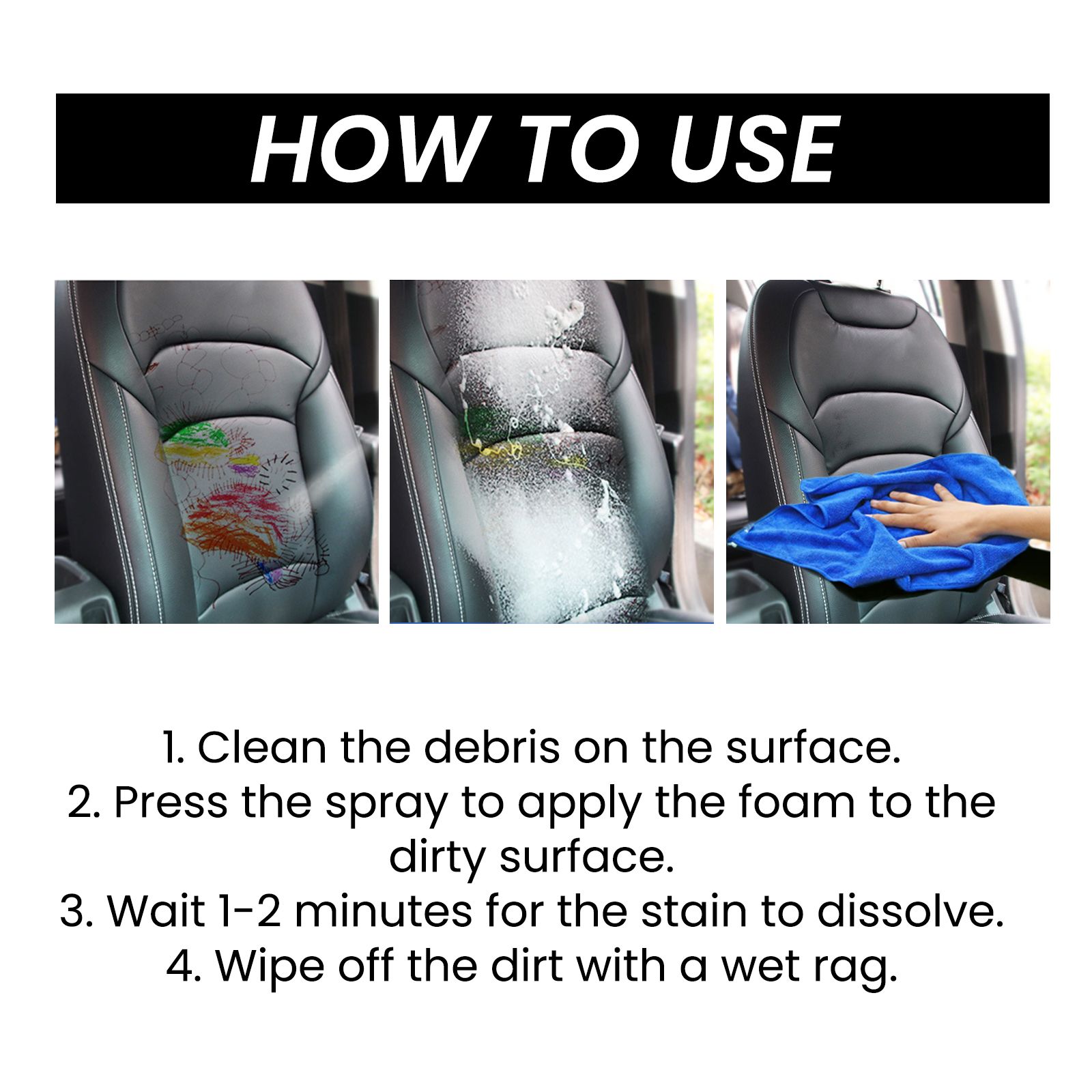 Car Multi-purpose Foam Cleaner，Refurbished Car Seats, Car Upholstery Cleaning, Stain Removal Refurbishing Cleaner