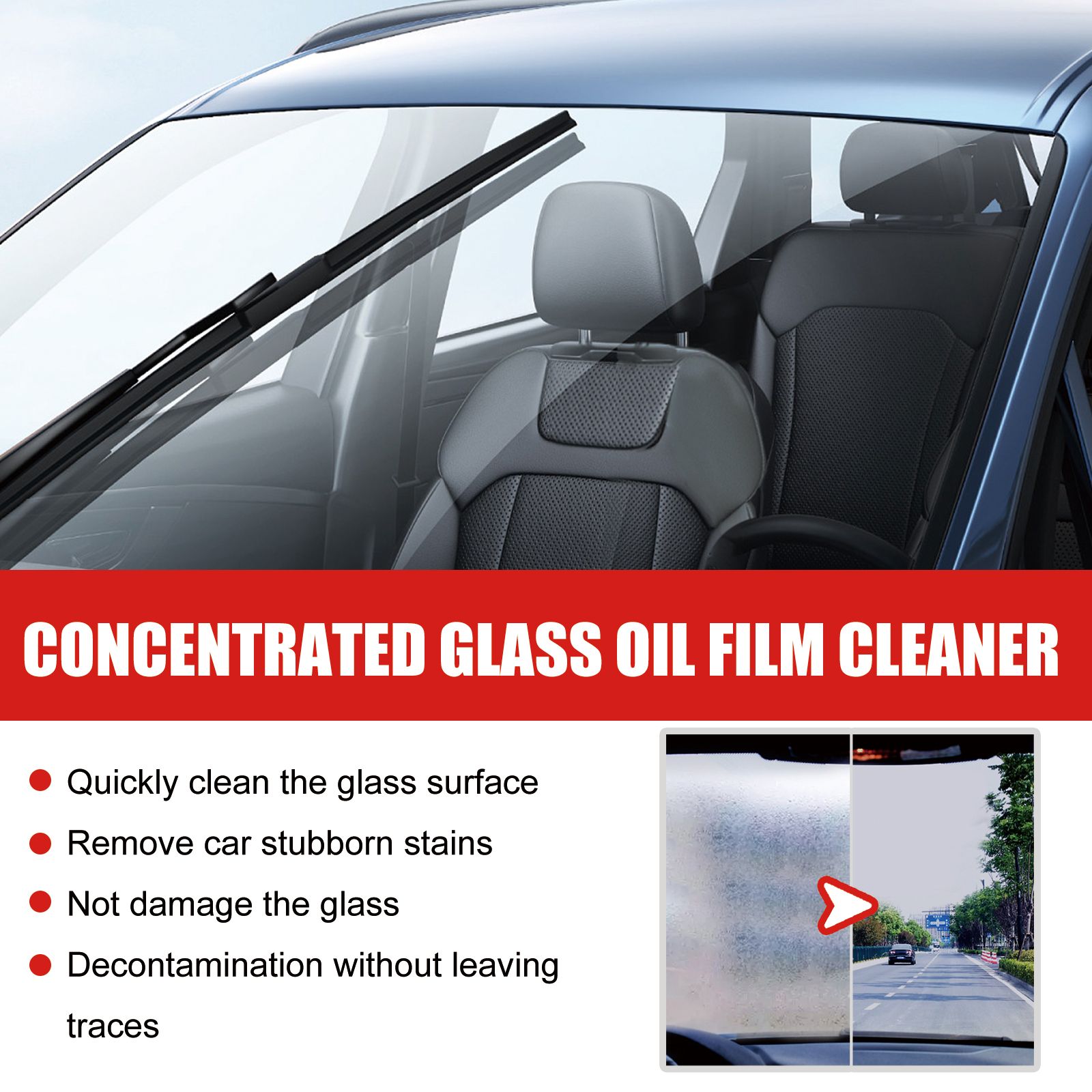 Car Concentrated Glass Oil Film Cleaner，Automobile Windscreen Oil Film Cleaner ,  Vehicle Windscreen Degreasing And Demisting