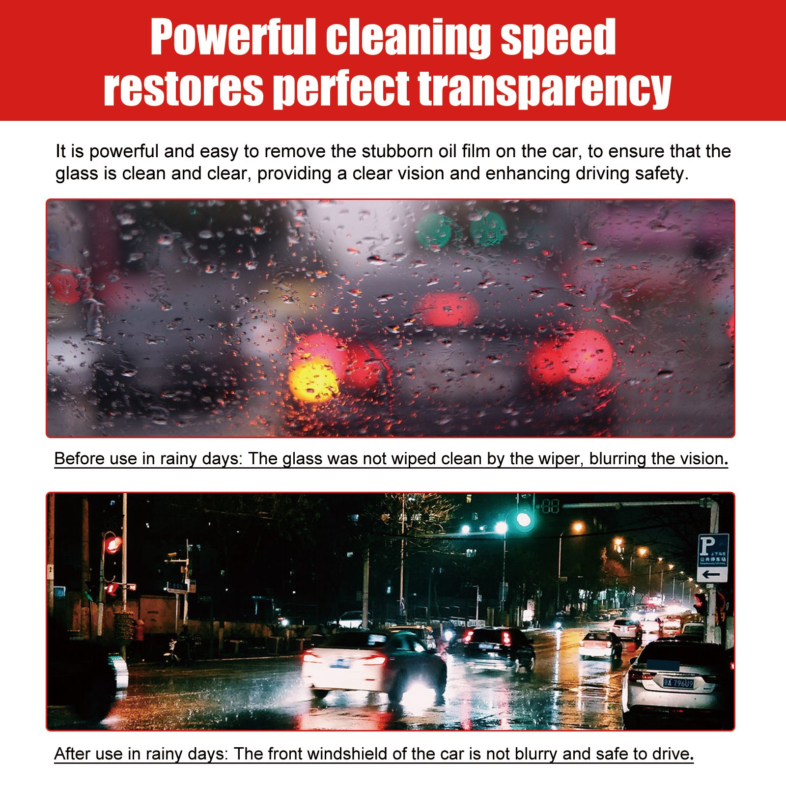 Car Concentrated Glass Oil Film Cleaner，Automobile Windscreen Oil Film Cleaner ,  Vehicle Windscreen Degreasing And Demisting