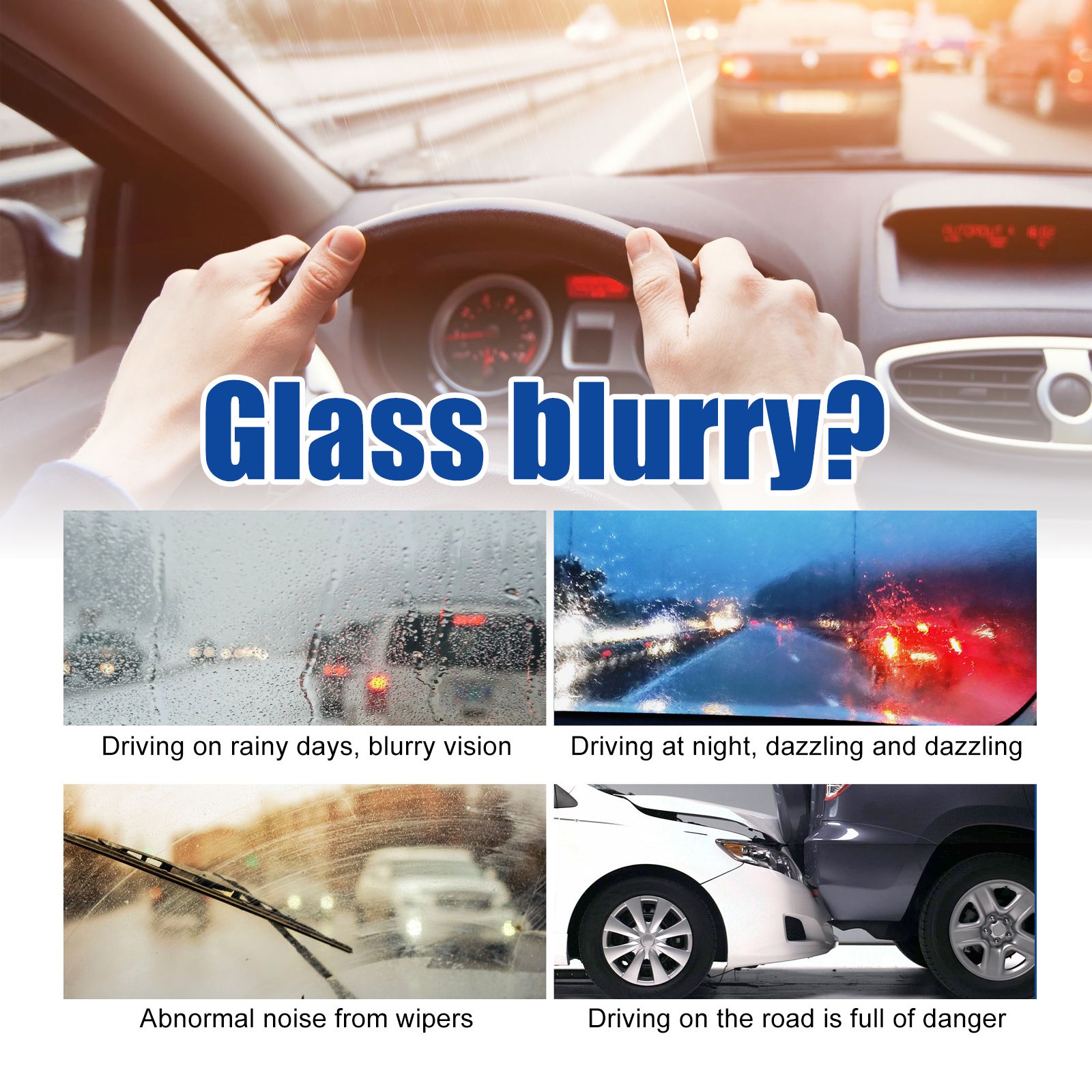 2in1 Car Windshield Oil Film Cleaner ,Automotive Front Windshield Stain Cleaner,Auto Window Stain and Oil Remover,Remove Vehicle Glass Blur