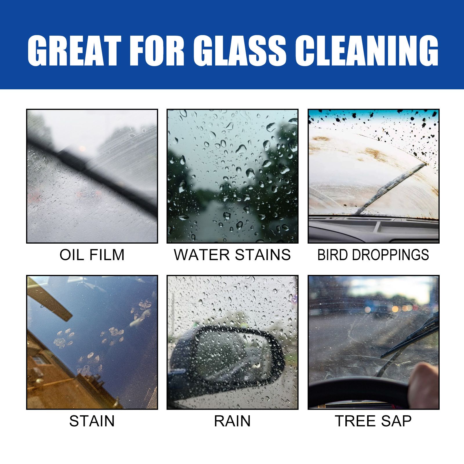2in1 Car Windshield Oil Film Cleaner ,Automotive Front Windshield Stain Cleaner,Auto Window Stain and Oil Remover,Remove Vehicle Glass Blur
