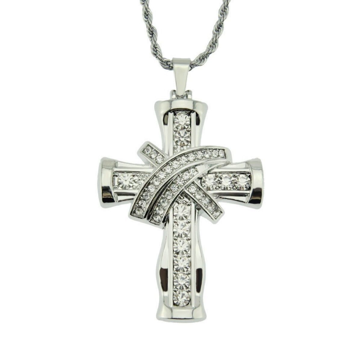 Men's Cross Necklace High Imitation Diamond Pendant Fashion Gold And Silver Jewellery Pendant Youth Fashion Jewelry Christian Faith Jewellery