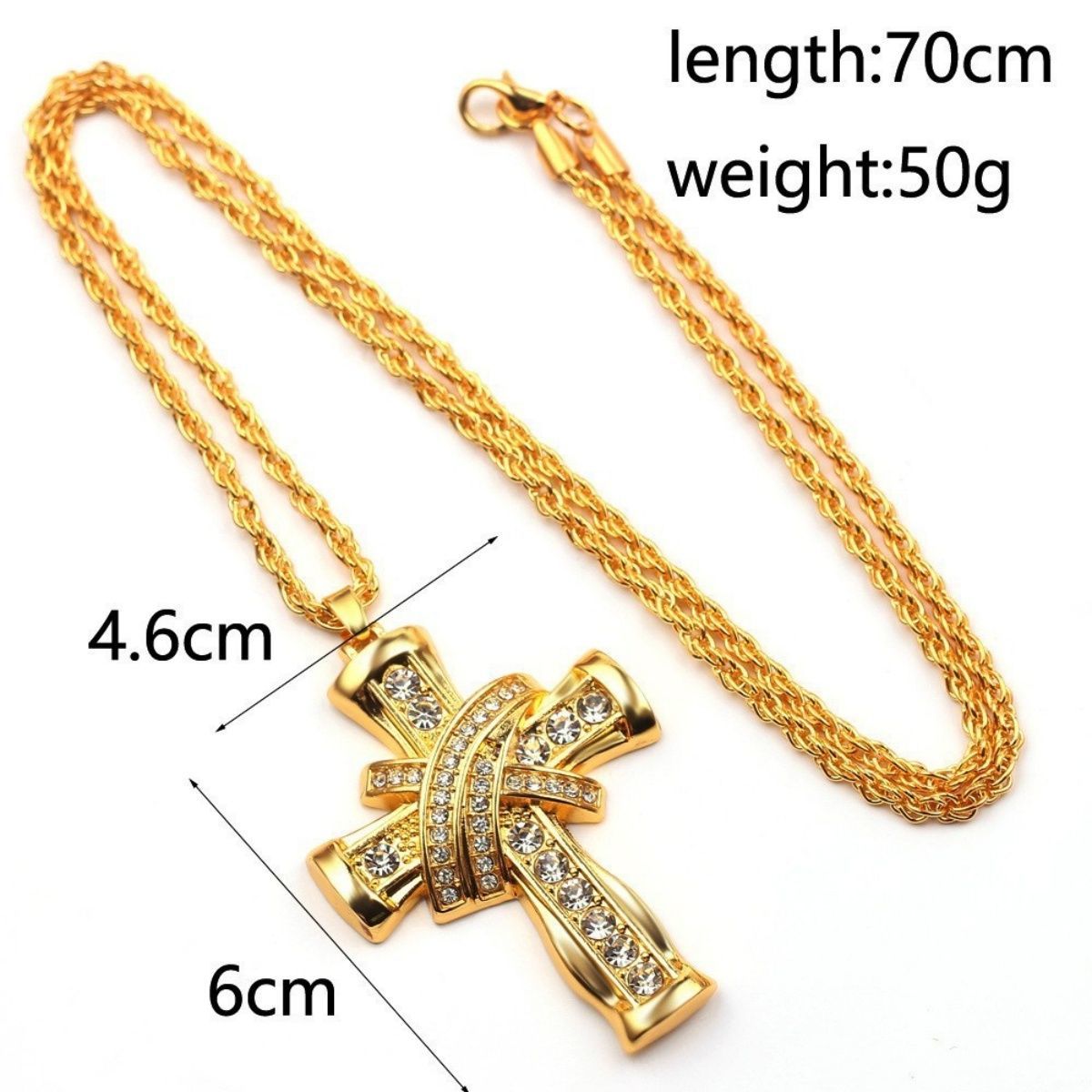 Men's Cross Necklace High Imitation Diamond Pendant Fashion Gold And Silver Jewellery Pendant Youth Fashion Jewelry Christian Faith Jewellery