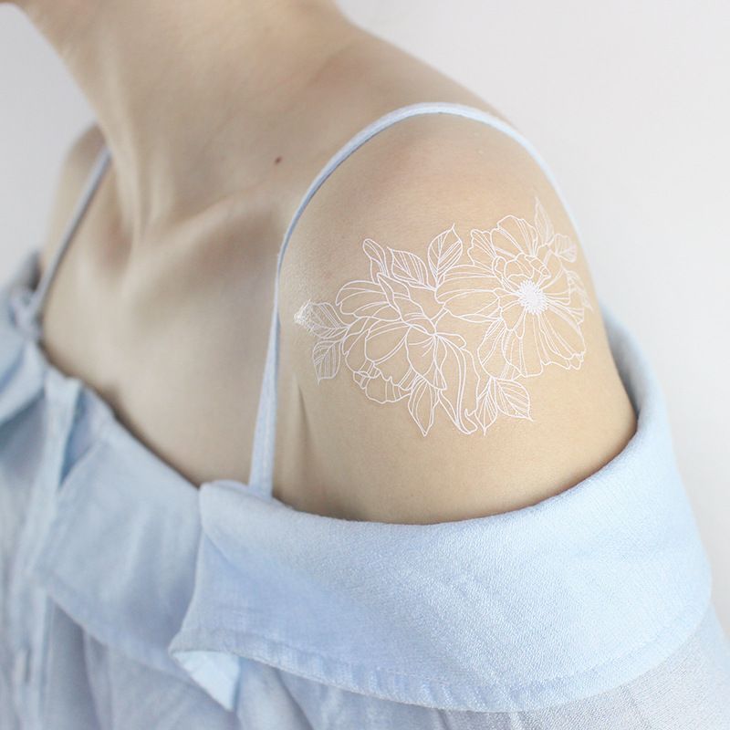 5PCS Fantasy White Tattoo Stickers Beauty Makeup Temporary Stickers Blessing Pattern Attraction Charming Waterproof fashions fashionable TK ins popular Young Students Women Girls Lady Beauty Makeup
